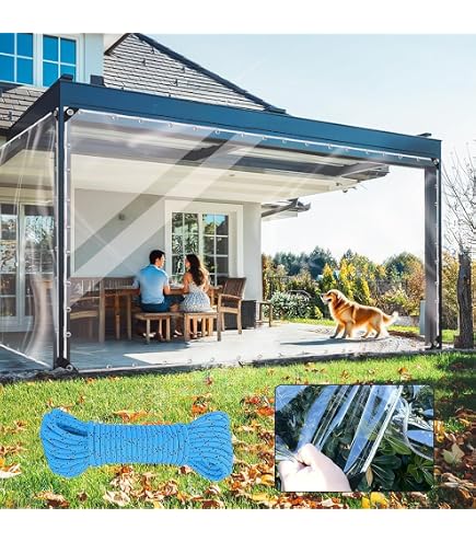 Amazon.com: Clear Tarp with Grommets 3x6ft, 14Mil Transparent PVC